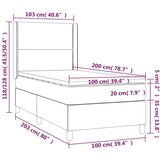  Box spring s madracem LED svjetlosivi 100x200 cm baršun | shoptok.hr