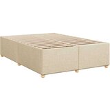 vidaXL Box spring postelja z vzmetnico krem 160x200 cm blago, (21308078) | Shoptok.si