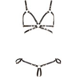 Cottelli Bondage - bikini s svetlečim ornamentom (črn) | Shoptok.si