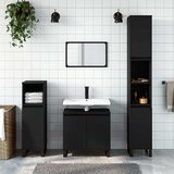 Maison Chic Kopalniška omarica - Kopalniški kabinet črna 58x33x60 cm inženirski les, (21795052) | Shoptok.si