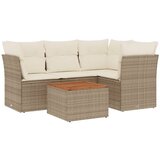 Maison Chic Seti vrtnega pohištva - Vrtna garnitura - Vrtni pohištvo set 5-delna z blazinami bež poli ratan, (21820753) | Shoptok.si