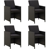 Maison Chic Vrtni stoli - Stol za vrt z blazinami 4 kosi poli ratan črni JS2240, (21876735) | Shoptok.si