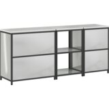 vidaXL set za kuhinjsku pohranu 3 pcs srebro 210 x 50 x 92 cm | shoptok.hr