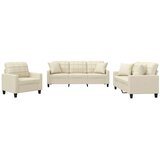  3-dijelni set sofa s jastucima krem od umjetne kože | shoptok.hr