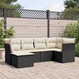 vidaXL 6-dijelni set vrtnih sofa s jastucima crni od poliratana | shoptok.hr