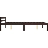  Posteljni okvir temno rjav iz trdne borovine 120x200 cm, (20647382) | Shoptok.si