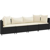  4-dijelni set vrtnih sofa od poliratana s jastucima crni | shoptok.hr
