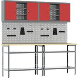  Set radnog stola 8 kom. Crvena i siva Čelik s prahom premazan | shoptok.hr