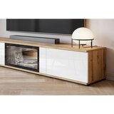 Livetastic DNEVNI REGAL, hrast wotan, bela, visoki sijaj | Shoptok.si