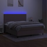  box spring s madracem LED smeđesivi 180x200 cm tkanina | shoptok.hr