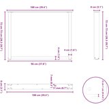  Noge za blagovaonski stol U-oblik 3 kom antracit 100 x (72-73) cm čelik | shoptok.hr