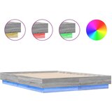 vidaXL Posteljni okvir z LED diodami siva sonoma 135x190 cm, (21081618) Cene