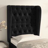  Uzglavlje s ušima crno 83 x 23 x 118/128 cm baršunasto | shoptok.hr