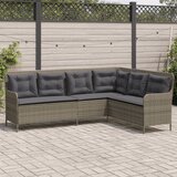  Vrtna sofa L-oblika sa jastucima siva od poliratana | shoptok.hr