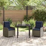 vidaXL komplet za jedilnico v vrtu 3 pcs siva poly ratan | Shoptok.si