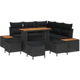 vidaXL Vrtna sedežna garnitura 9 pcs Črna poli ratan, (5000143967) | Shoptok.si
