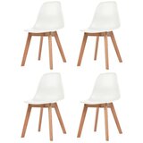  Jedilni stoli 4 kosi bela plastika | Shoptok.si