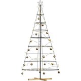 vidaXL božično stožčasto drevo z stojalom Črna 210 cm Jeklo | Shoptok.si