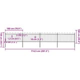  Vrtna ograda s obručem na vrhu Čelik 714,5 x 100 cm Crna | shoptok.hr