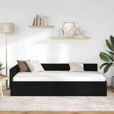 vidaXL Kutni okvir kreveta s uzglavljem Crna 80 x 200 cm | shoptok.hr