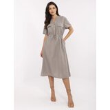Italy Moda Dress-MI-SK-109898.68-dark beige | Shoptok.si