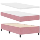  Postelja z vzmetnico z vzmetnico Roza 90 x 190 cm Žamet, (5000126901) | Shoptok.si