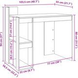  Uredski stol boja smeđeg hrasta 103,5x56,5x94 cm drveni | shoptok.hr
