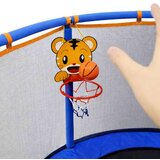  IKONKA-Trampolin za djecu s košem, visećom mrežom i boksačkom vrećom 155 cm – plavi | Shoptok.si