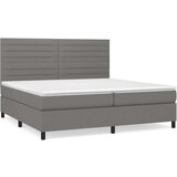  Box spring postelja z vzmetnico temno siva 200x200 cm blago, (20851606) | Shoptok.si