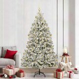 vidaXL Umestno božično drevo Zelena in Bela 210 cm PVC in kovina | Shoptok.si