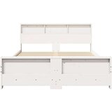 vidaXL Konstrukcija postelje Bela 150 x 200 cm Trdna borovina | Shoptok.si