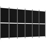 Sobna pregrada s 6 panela crna 300 x 180 cm od tkanine | shoptok.hr