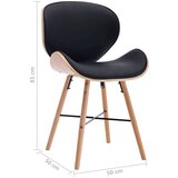 In Jedilni stoli 2 kosa črno umetno usnje in ukrivljen les | Shoptok.si