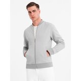 Ombre Men's pique knit bomber jacket - gray | Shoptok.si