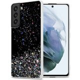  Ohišje, združljivo z Samsung Galaxy S21 FE in črna z bleščicami - Zaščitni ovitek iz prožnega silikona TPU s svetlečimi bleščicami, (20860294) | Shoptok.si