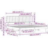  Krevetni okvir s tapiciranim uzglavljem Tamno siva 200 x 200 cm | shoptok.hr