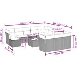  13-dijelni set vrtnih sofa s jastucima poliratan crni | shoptok.hr