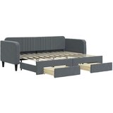  Dnevni krevet na razvlačenje i ladice tamnosivi 80x200 cm | shoptok.hr