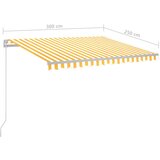  Tenda na ručno uvlačenje s LED svjetlima 300x250 cm žuto-bijela | shoptok.hr