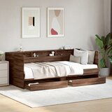  The Living Store Dnevna postelja s predali rjavi hrast 100x200 cm inženirski les - Dnevna Postelja, (21508937) | Shoptok.si