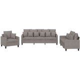  3-dijelni set sofa s jastucima smeđesivi od tkanine | shoptok.hr