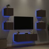  The Living Store Stenske TV omarice z LED lučkami 5 kosov rjavi hrast - Stenska TV Omarica, (21555492) Cene