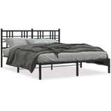  Metalni okvir za krevet s uzglavljem crni 150x200 cm | shoptok.hr