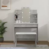  Set toaletnog stolića LED siva bojabetona od konstruiranog drva