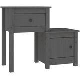 Noćni ormarići 2 kom sivi 79,5x38x65,5 cm od masivne borovine | Eponuda.com
