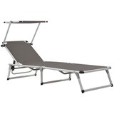 Maison Chic Zložljiv Ležalnik - Sončna ležalnik s streho aluminij in tekstil rdeč, (22043333) | Shoptok.si