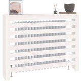  Pokrov za radiator bela 108,5x19x84 cm trdna borovina, (21397858) | Shoptok.si