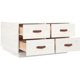  Stolić za kavu bijeli 80 x 80 x 45 cm od masivne borovine | Eponuda.com