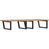  Zidna polica za umivaonik od čelika i masivnog bagremovog drva Smeđa 140 x 60 x 2 cm | shoptok.hr