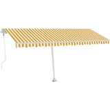 vidaXL Avtomatska tenda LED + senzor 500x300 cm rumena/bela, (20966190) Cene